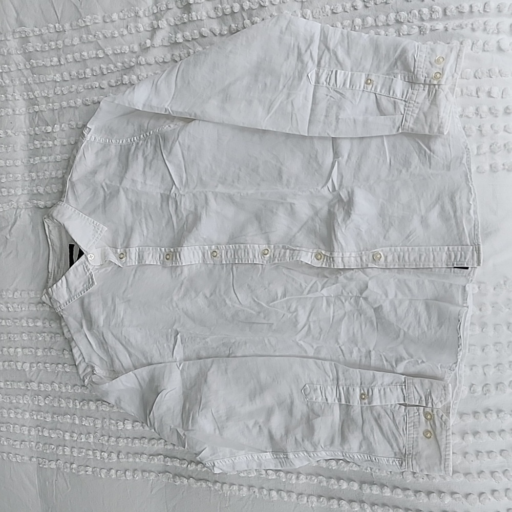 White Linen Cotton Button Down